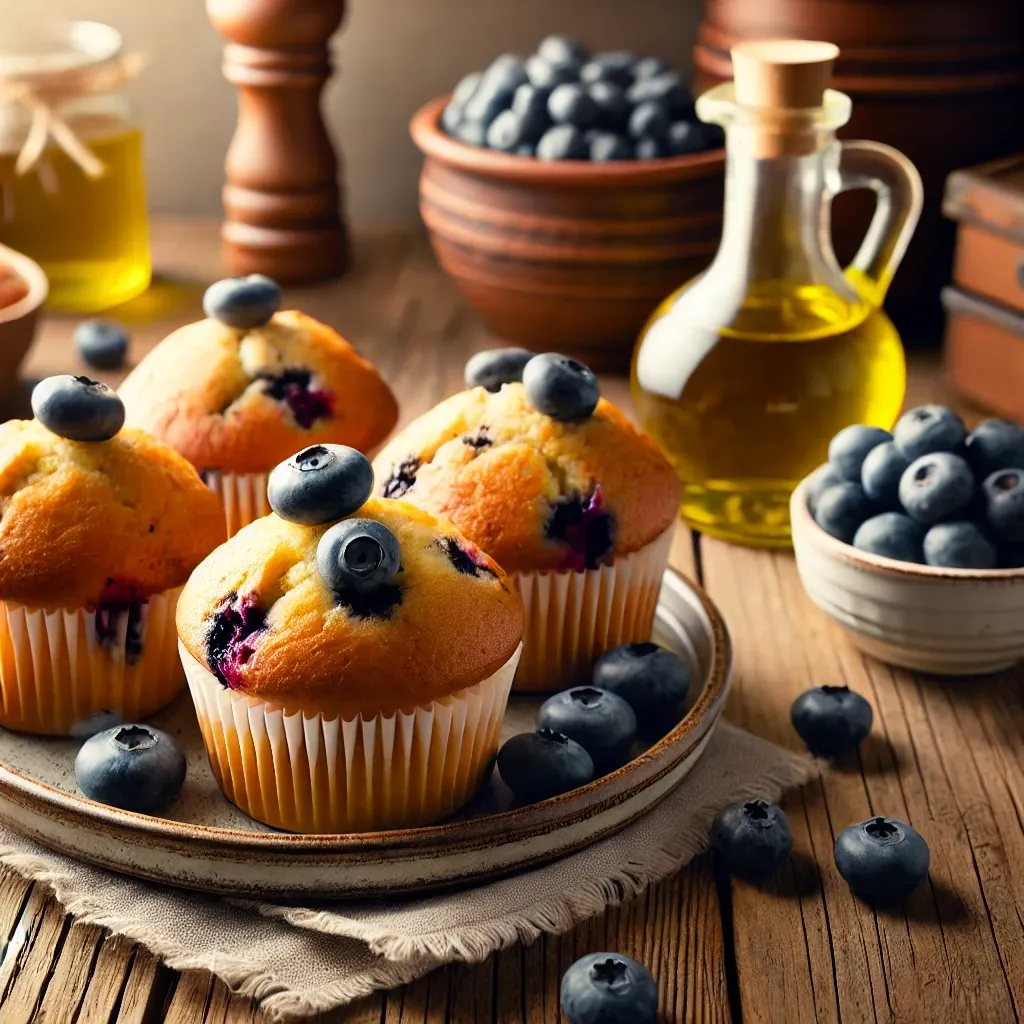 Blueberry Muffins with Olive Oil